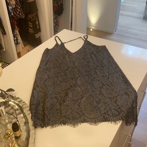Chaser Brand Metallic Lace Slip Dress